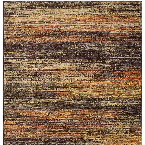 2' X 8' Gold And Slate Abstract Runner Rug